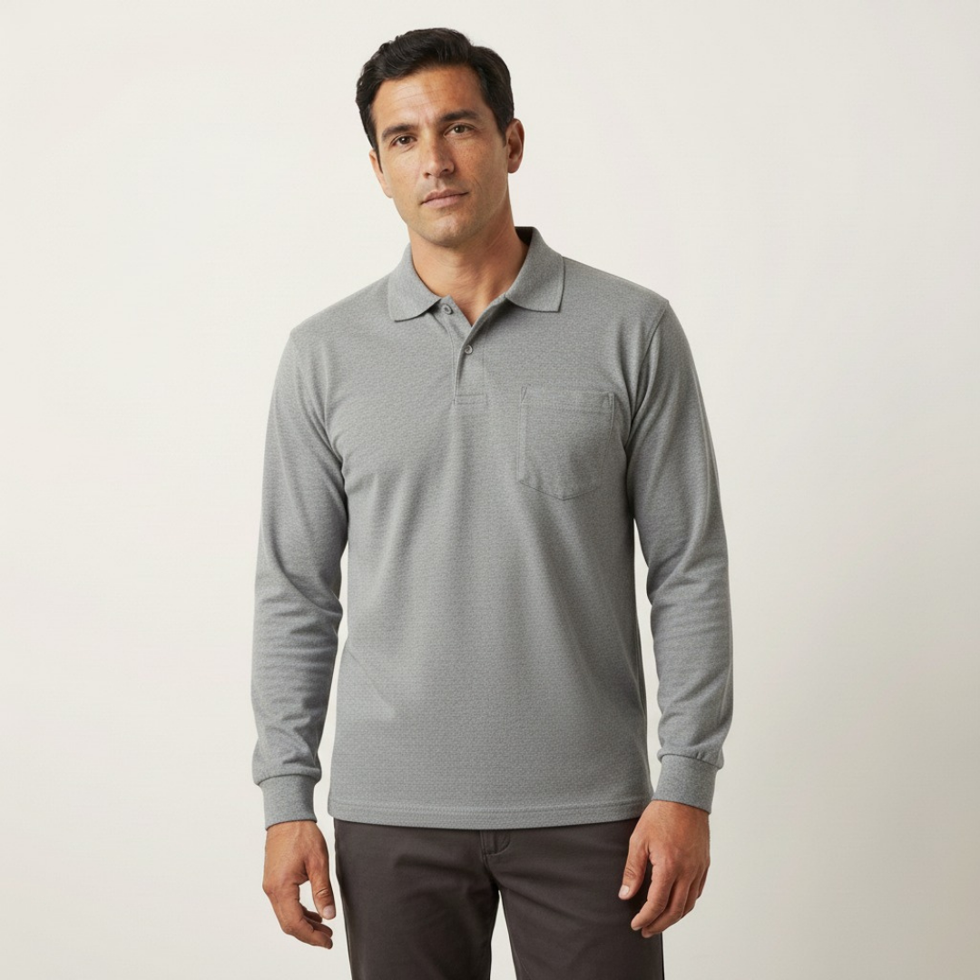 Polo Yaka Uzun Kol Open-End T-shirttt