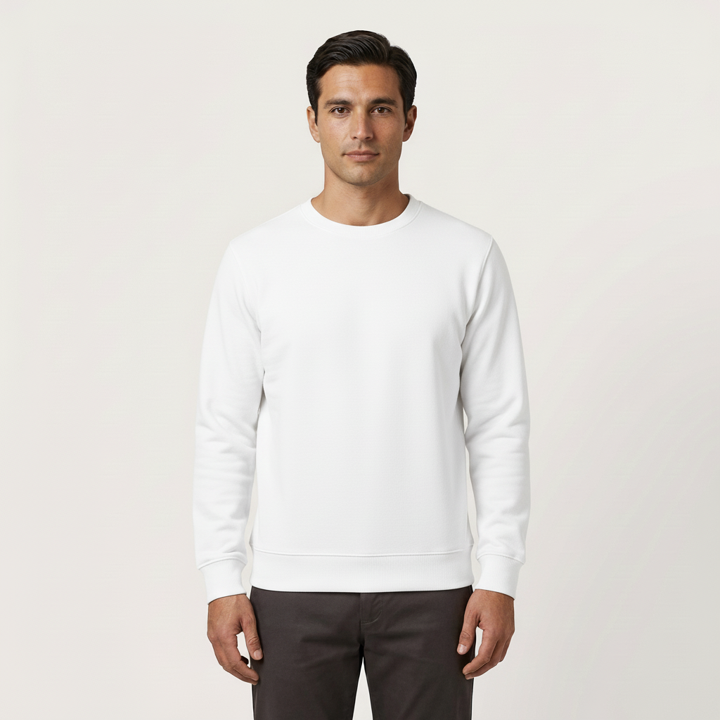 Üç İplik Penye Kali̇te Sweatshi̇rt beyaz